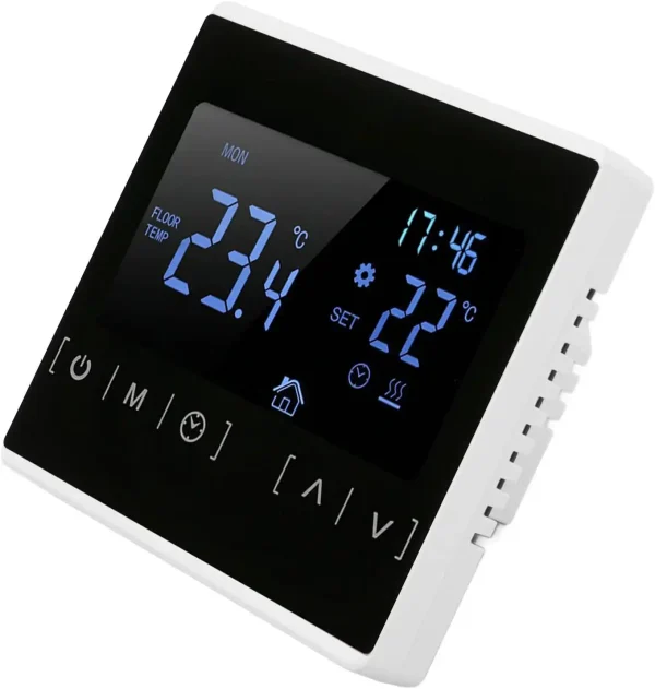 Marhynchus Smart Thermostat, AC85-240V, Dual Control, Backlit Touchscreen for Fireplace & Heating, White