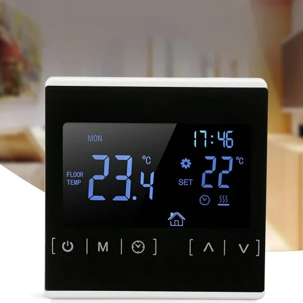 Marhynchus Smart Thermostat, AC85-240V, Dual Control, Backlit Touchscreen for Fireplace & Heating, White