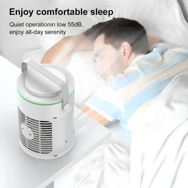 Portable Mini Air Conditioner Fan with 3 Speeds & 7 Colors, Ideal for Bedroom, Office, Car, & Camping